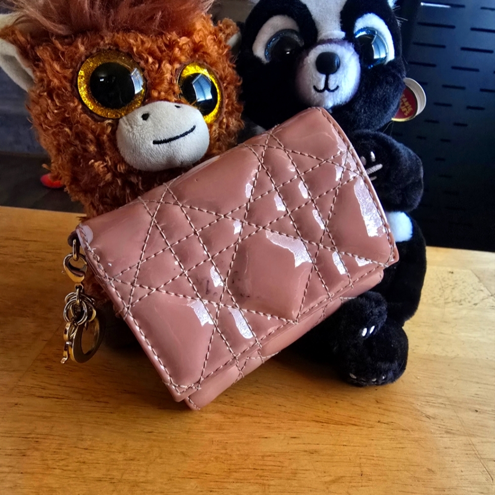 Quilted Patent Leather Lady Dior Wallet